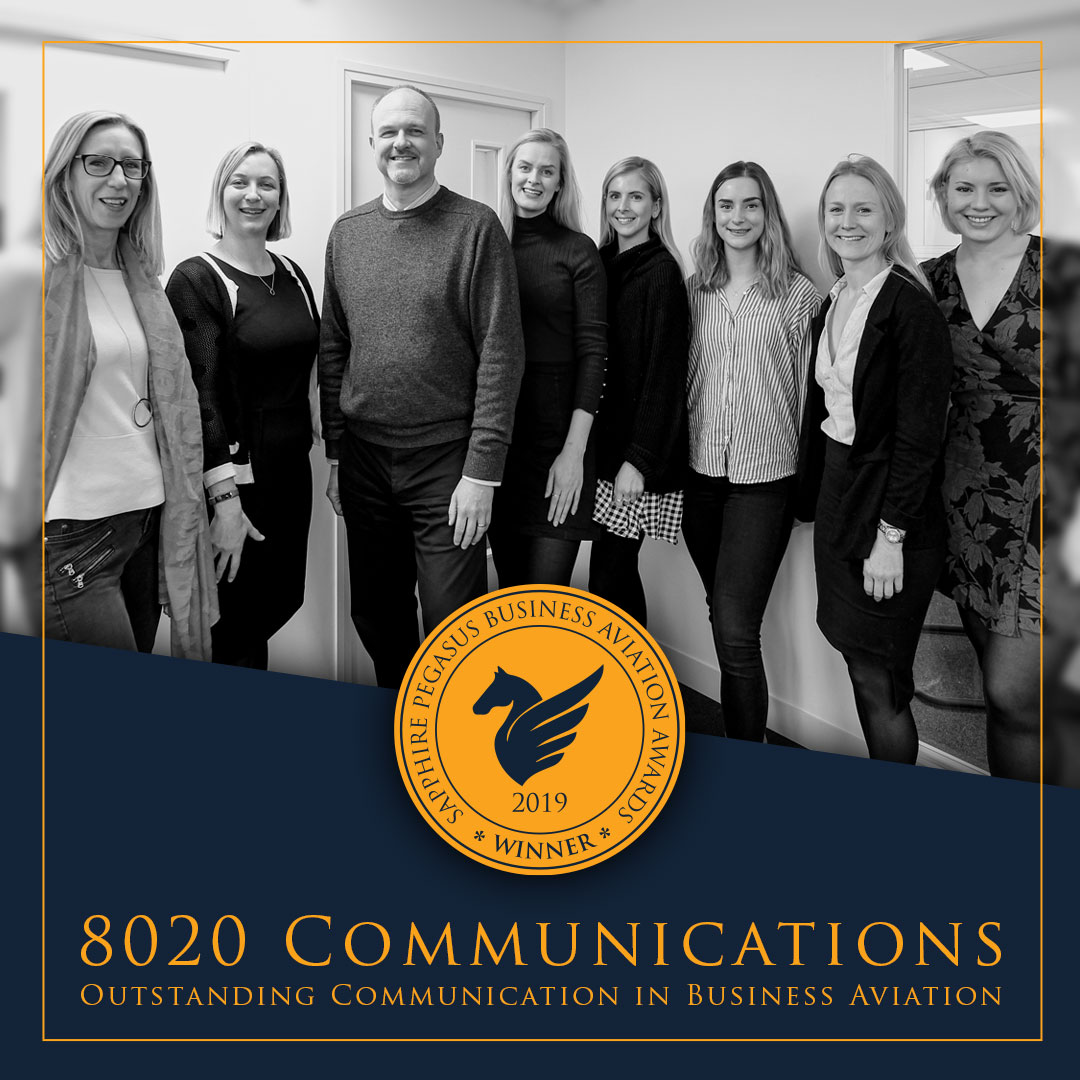 SPBAA 2019 Winner – Outstanding Communication in Business Aviation – 8020 SPBAA 2019 Winner - Outstanding Communication in Business Aviation - 8020